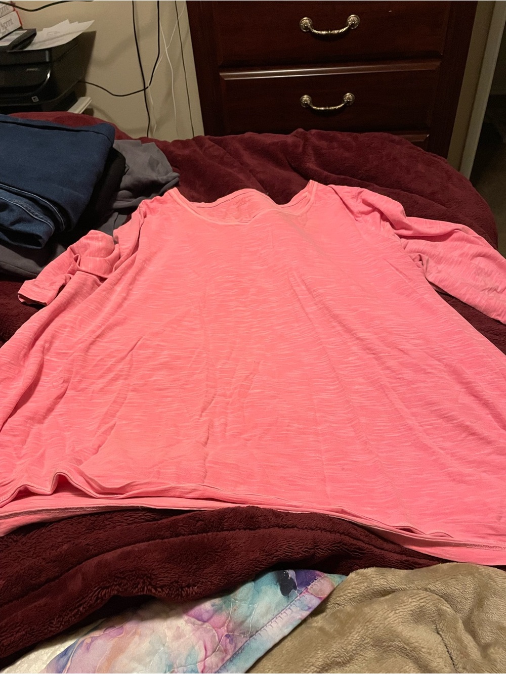 Catherines Coral Pink Long Sleeve Tee